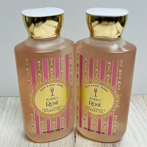 BRAND NEW-BATH & BODYWORKS 2 PACK: BUBBLY ROSE SHOWER GEL